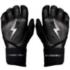 Bruce Bolt PREMIUM PRO Chrome Series Long Cuff Batting Gloves: Black -Baseball Equip Shop BLACKLONG