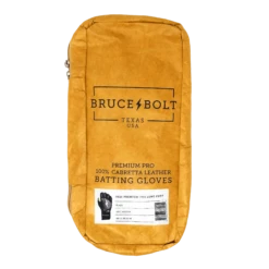 Bruce Bolt PREMIUM PRO Long Cuff Batting Gloves: Black -Baseball Equip Shop LC BLKG BAG