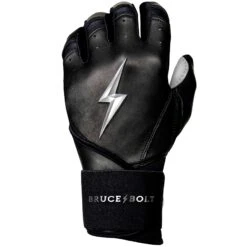 Bruce Bolt PREMIUM PRO Chrome Series Long Cuff Batting Gloves: Black -Baseball Equip Shop LC CHRB LEFT