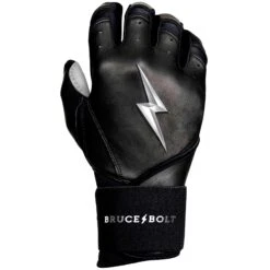 Bruce Bolt PREMIUM PRO Chrome Series Long Cuff Batting Gloves: Black -Baseball Equip Shop LC CHRB RIGHT
