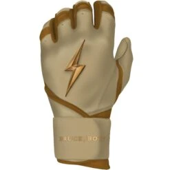 Bruce Bolt PREMIUM PRO Gold Series Batting Gloves: Long Cuff -Baseball Equip Shop LC GLD LEFT