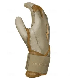 Bruce Bolt PREMIUM PRO Gold Series Batting Gloves: Long Cuff -Baseball Equip Shop LC GLD SIDE