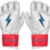 Bruce Bolt PREMIUM PRO BRINSON Series Long Cuff Batting Gloves: White -Baseball Equip Shop LC LBW HERO