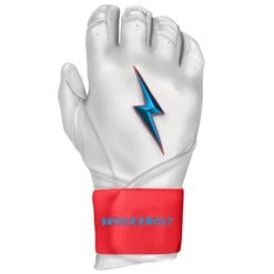 Bruce Bolt PREMIUM PRO BRINSON Series Long Cuff Batting Gloves: White -Baseball Equip Shop LC LBW RIGHT