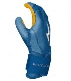 Bruce Bolt PREMIUM PRO Long Cuff Batting Gloves: Royal -Baseball Equip Shop LC ROYG SIDE