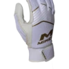 Miken Softball MK7X Adult White And Gold Batting Gloves: MBGGLD-WHT -Baseball Equip Shop MBGGLDwhite1