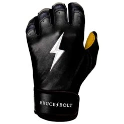 Bruce Bolt PREMIUM PRO Short Cuff Batting Gloves: Black -Baseball Equip Shop SC BLKG LEFT