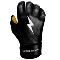 Bruce Bolt PREMIUM PRO Short Cuff Batting Gloves: Black -Baseball Equip Shop SC BLKG RIGHT