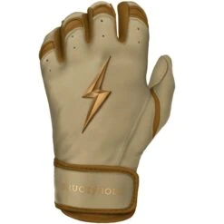 Bruce Bolt PREMIUM PRO Gold Series Batting Gloves: Short Cuff -Baseball Equip Shop SC GLD LEFT