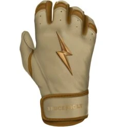 Bruce Bolt PREMIUM PRO Gold Series Batting Gloves: Short Cuff -Baseball Equip Shop SC GLD RIGHT