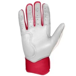 Bruce Bolt PREMIUM PRO BADER Series Short Cuff Batting Gloves: White -Baseball Equip Shop SC HBW PALM