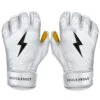 Bruce Bolt PREMIUM PRO Short Cuff Batting Gloves: White -Baseball Equip Shop SC WHTG HERO