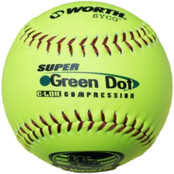 Worth 11" Super Green Dot WSL Slowpitch Softballs 47/400 (Dozen): YS11WSLC