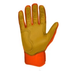 Bruce Bolt PREMIUM PRO Short Cuff Batting Gloves: Orange -Baseball Equip Shop premium pro short cuff batting gloves orange brucebolt 164912